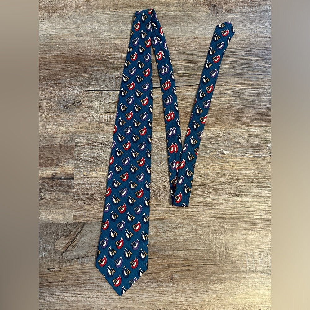 Zianetti Italian Silk Collection Men’s Tie Blue Teal 100% Silk